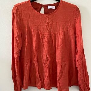 Pink Lily Burnt Orange/Rust Long Sleeve Medium